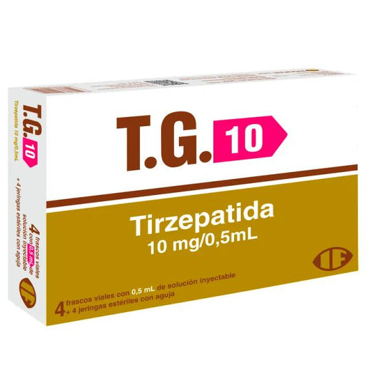 T.G. 10 Tirzepatida 10 mg/0,5 ml - Frasco Solucion Inyectable 4 Unidades