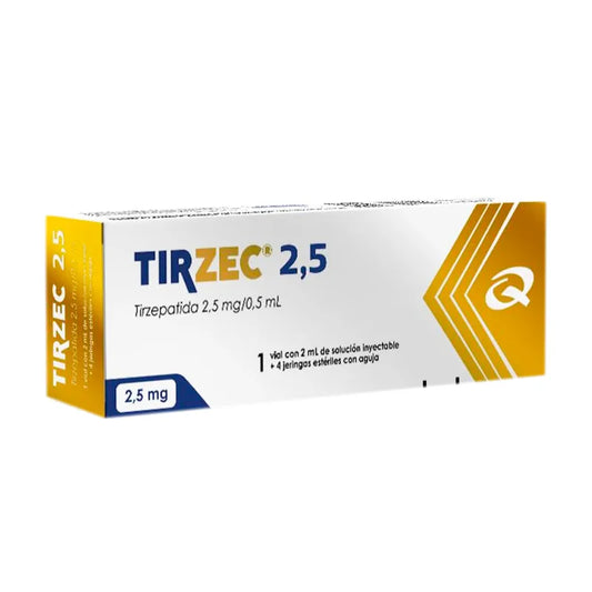 Tirzec Tirzepatida 2,5 mg - Cont. 1 vial 2 ml. + 4 Jeringas