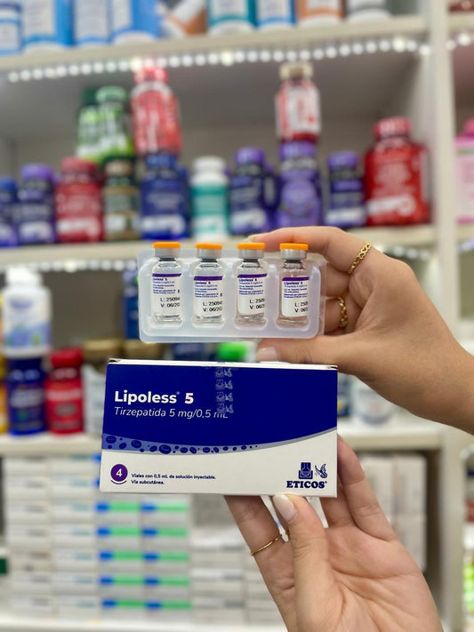 Lipoless Tirzepatida 5 mg. - 4 Viales – De Solución inyectable / vía subcutánea.