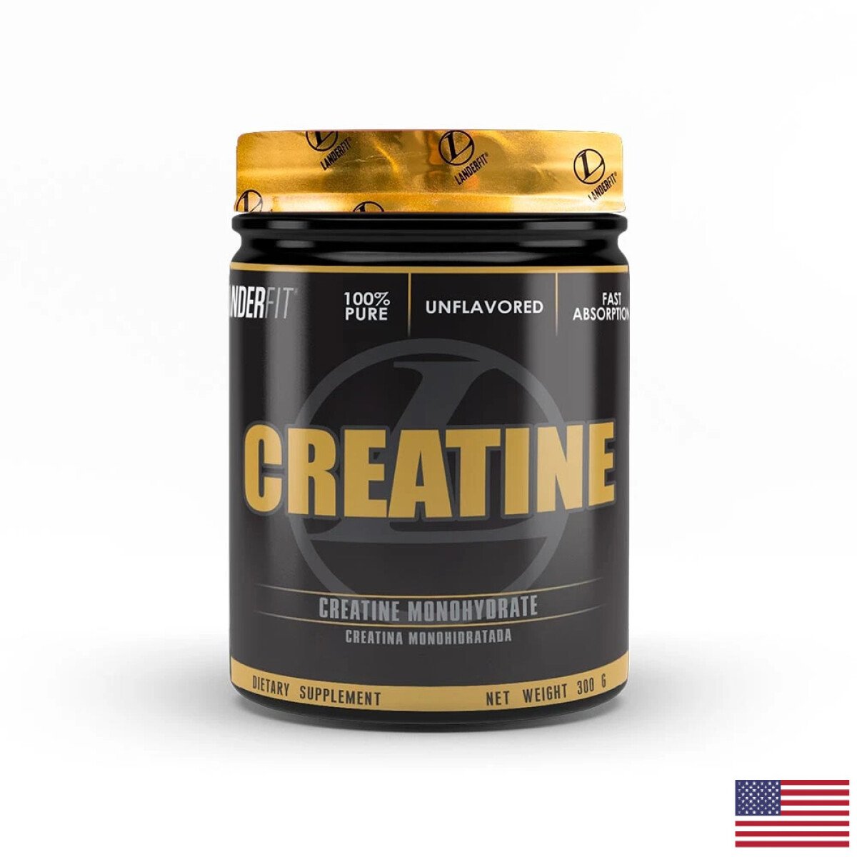 Creatina Monohidratada Landerfit Americana 300g Sin Sabor