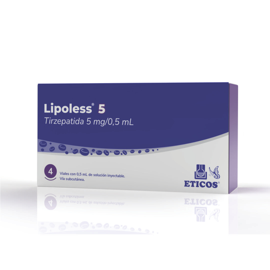 Lipoless Tirzepatida 5 mg. - 4 Viales – De Solución inyectable / vía subcutánea.