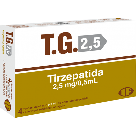 T.G. 2,5 Tirzepatida 2,5 mg/0,5 ml - Frasco Solucion Inyectable 4 Unidades