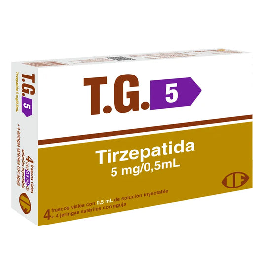 T.G. 5 Tirzepatida 5 mg/0,5 ml - Frasco Solucion Inyectable 4 Unidades