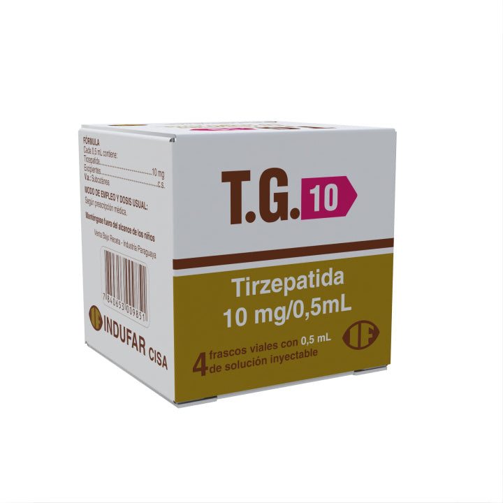 T.G. 10 mg/4 Frascos Sol. Iny.