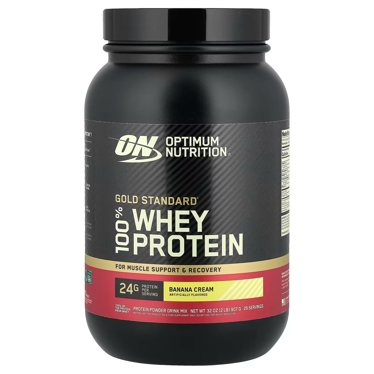 Optimum Nutrition Gold Standard 100% Whey Protein Powder, Banana Cream, 24g Protein, 2 Lb