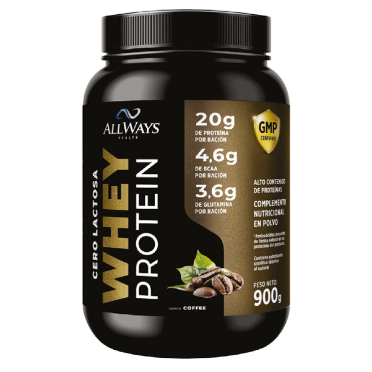 Whey Protein Cero Lactosa Sabor Coffee Allways - Cont. 900 gr