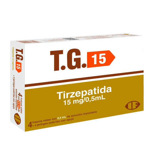 T.G. 15 Tirzepatida 15 mg/0,5 ml - Frasco Solucion Inyectable 4 Unidades