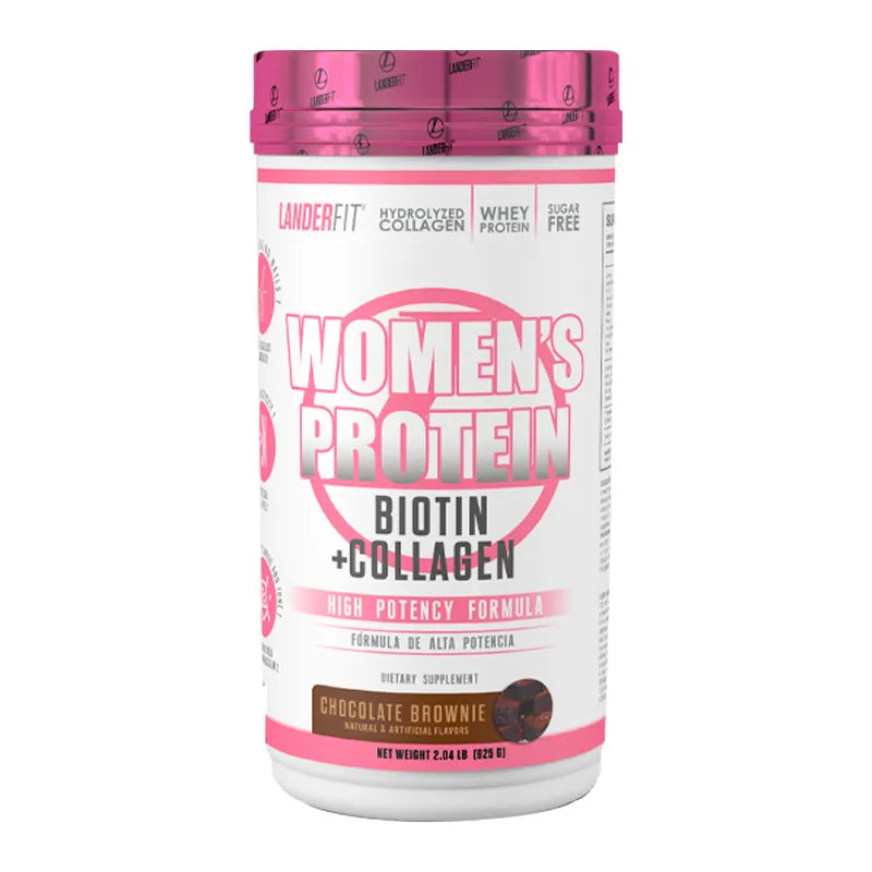 Womens Protein Biotin Collagen Chocolate Brownie Landerfit - Cont.925gr